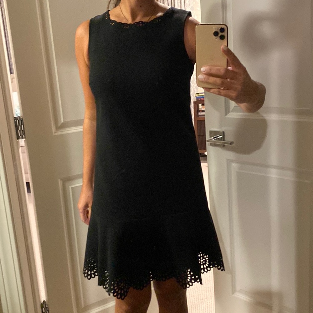Ann Taylor Loft black cotton shift dress, size 4